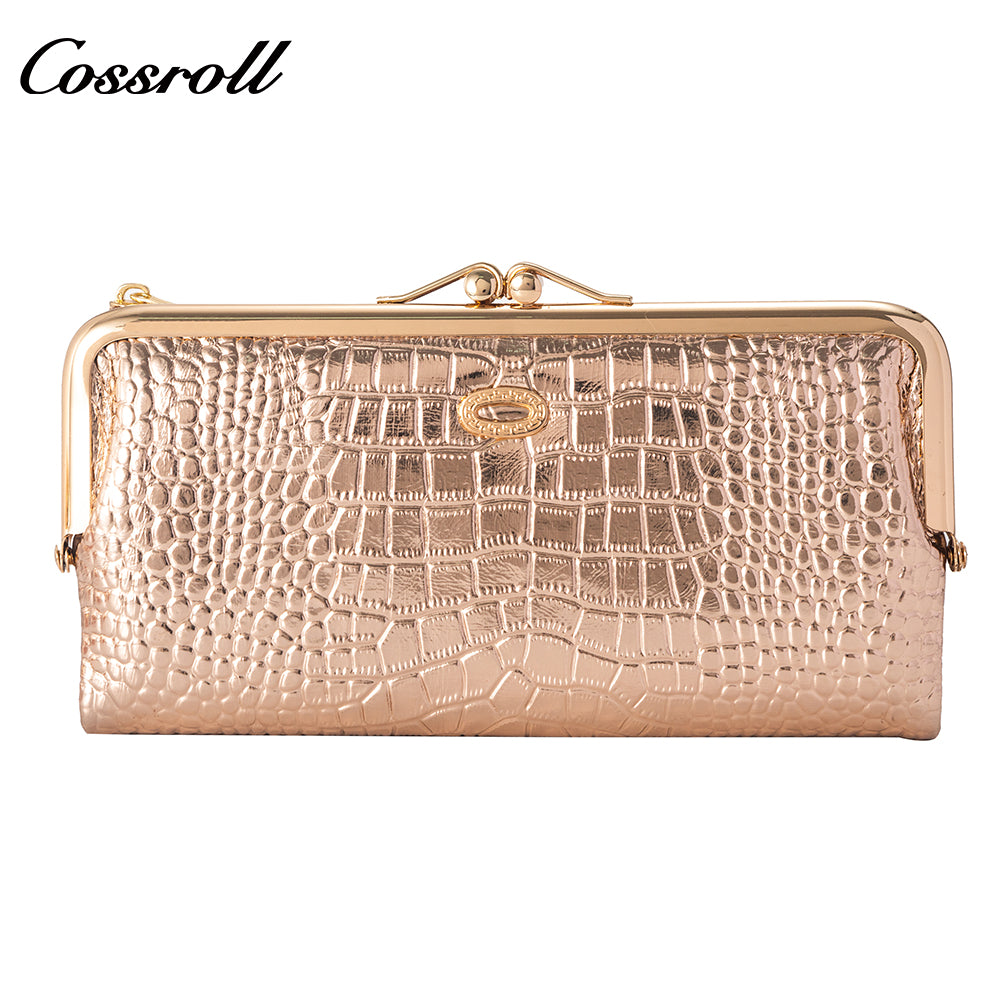 Best Selling Quality girls ladies dollar bill wallet crocodile texture Genuine Leather