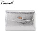 Crackle cowhide niche design retro multi-function card bag leather simple small silver bag