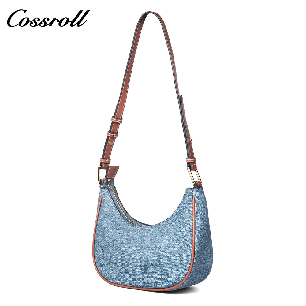 Denim Underarm Bag, Casual Shoulder Bag for Women, Commute Crossbody Purse with Adjustable Strap
