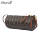 Women Vintage C Monogram Cylinder Bag, Genuine Leather Dual-use Shoulder & Crossbody Barrel Purse
