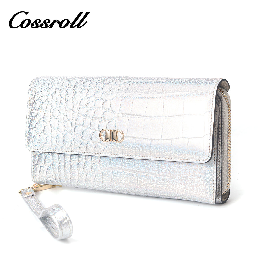 New Stock Arrival white women's leather zip wallets With Power Sellers