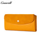 Women's long wallet with multiple card slots, zipper, double-layer bill compartment, and coin purse in suede finish