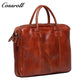 Crazy horse skin hand-painted handbag Vintage men's diagonal back layer cowhide leather bag Business briefcase