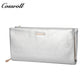 Genuine leather wallet for women, shiny leather, double-layer stylish bill wallet with zipper