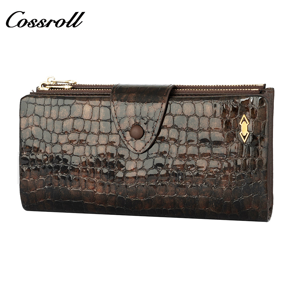 Comfortable New Design green personalised  crocodile texture Genuine Leather