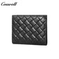 Diamond Quilted Genuine Leather Bifold Short Card Wallet, Multi-Slot Card Holder with Passport Pocket, Minimalist Bifold Purse for Daily Commute
