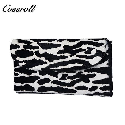Genuine Leather Fashionable High-End Women's Wallet, Top Layer Soft Cowhide, Zebra Pattern, Large Capacity with Multiple Card Slots