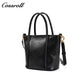 Women's Waxed Cowhide Large Capacity Tote Bag, Vintage Commuter Handbag, Shoulder & Crossbody Bag with Detachable Strap