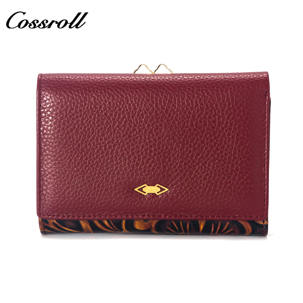 Wholesale High Quality  ladies purse  geniune leather wallet  Lychee leather