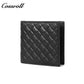 Men's Diamond Quilted Genuine Leather Bifold Short Wallet, Multi-Slot Functional Card Holder, Minimalist Purse for Business, Commute & Daily Casual Use