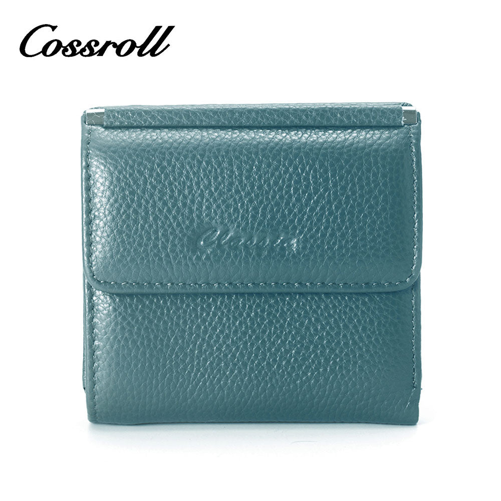 Custom Mini Luxury Leather Coin Purse Solid Color Ladies Wallet Genuine Leather Wallets for Women
