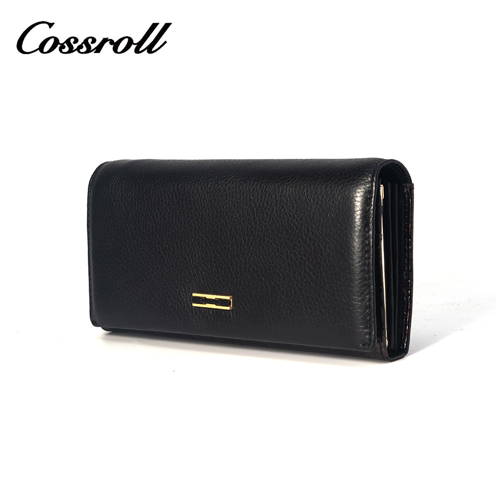 Long black leather wallet