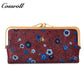 Factory custom 2023 fashion vintage pattern purse women's long and short leather purse holding large capacity wallet