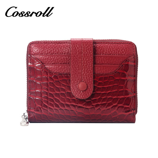 Macaron short wallet Crocodile print multi-card everyday everything fresh wallet