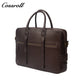Men's Genuine Leather Business Briefcase, Pebbled Cowhide Large Capacity Handheld Laptop Bag, Shoulder Bag for Office, Business Trip & Daily Commute