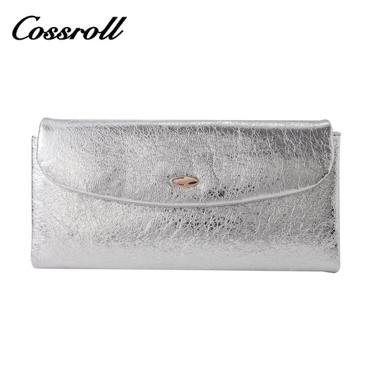 Leather wallet 2024 new fashion long wallet card bag cowhide socialite banquet small bag