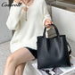 Solid Color Single-Shoulder Women's Bag Casual Lychee Texture Large Capacity Handheld Fashion Versatile Crossbody Bag
