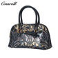 Vintage Embossed Leather Shell Bag for Women, Hand-Carved Handbag & Crossbody Purse