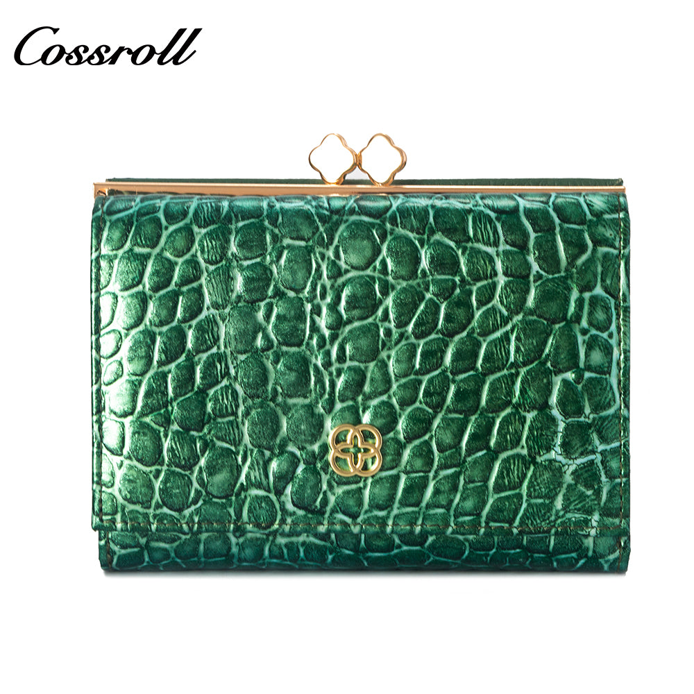 Foreign trade leather ladies retro purse leather alligator pattern multifunctional manufacturers direct wholesale