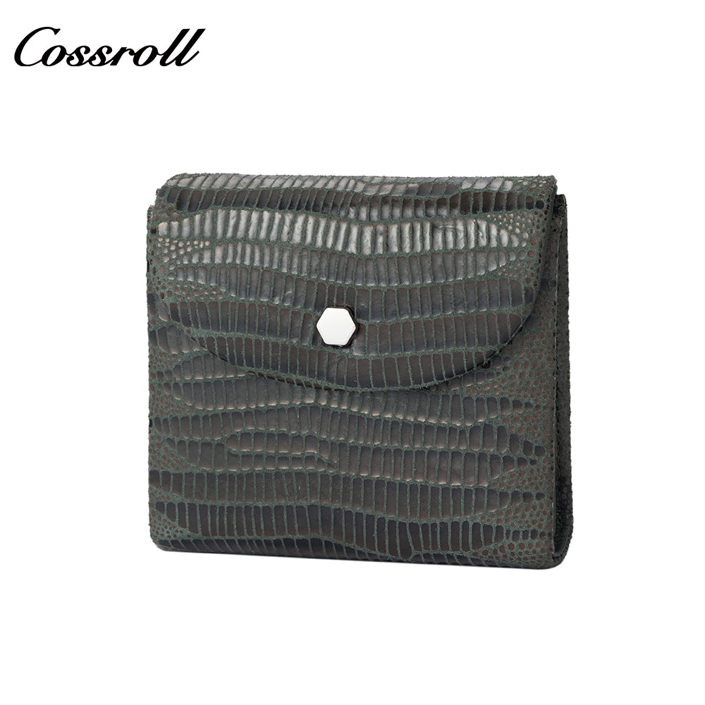 Genuine leather wallet and card holder for women, made of soft cowhide, short style, multifunctional trifold US dollar wallet