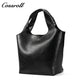 Women's Vintage Waxed Cowhide Crossbody Bag, Minimalist Large Capacity Hand & Shoulder Tote Bag