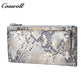 Women's Snake Skin Wallet, Fashionable Multi-Card Large Capacity Long Zipper Wallet