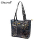 Vintage Embossed Leather Tote Shoulder Bag