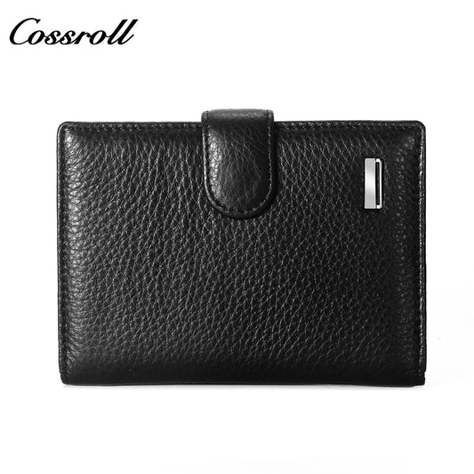 China Factory Promotion branded mens wallet men leather  Lychee leather