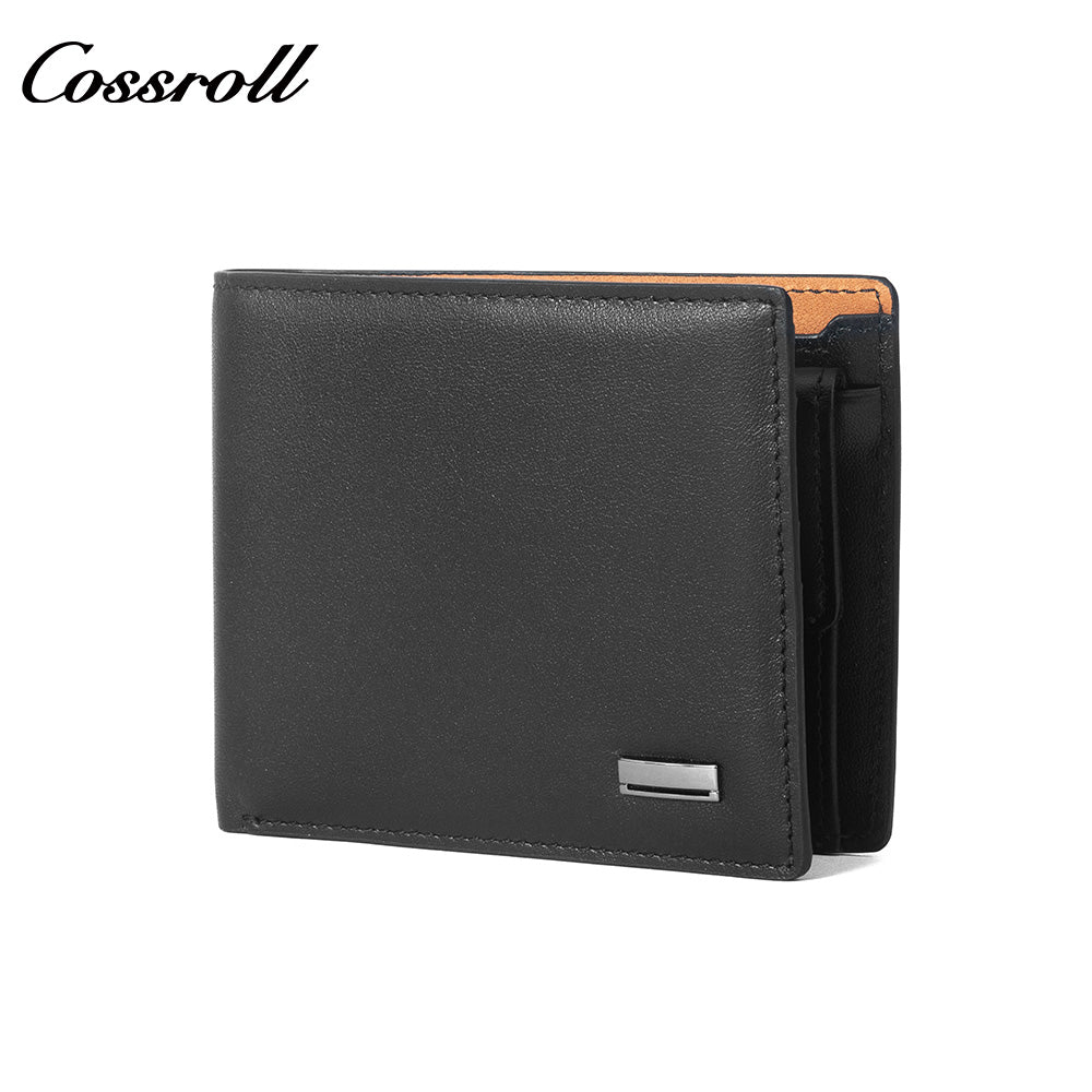 Men's Genuine Leather Bifold Wallet, Slim Business Daily Purse with Multiple Card Slots