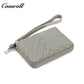 Chevron Quilted Genuine Leather Wristlet, Women's Litchi Grain Cowhide Coin Card Purse, Mini Zipper Hand Pouch