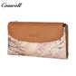 Wallet leather women's foreign trade long leather splicing money clip large capacity head layer cowhide wallet