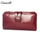Popular Decorative genuine leather purse handmade long wallets oil wax leather ladies handmade Elegant