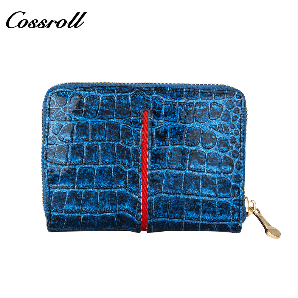 Factory Directly Supply Wallets for women  crocodile texture patent leather