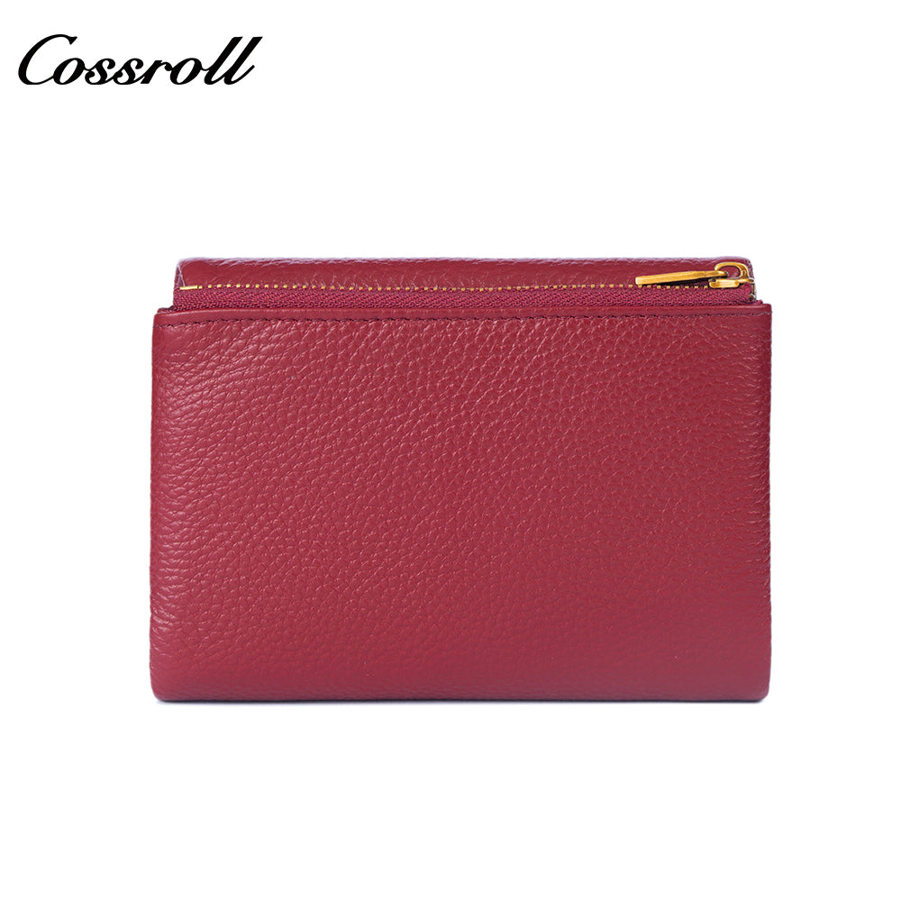 Genuine Leather Fashionable High-End Short Women's Wallet, Top Layer Soft Cowhide, Large Capacity