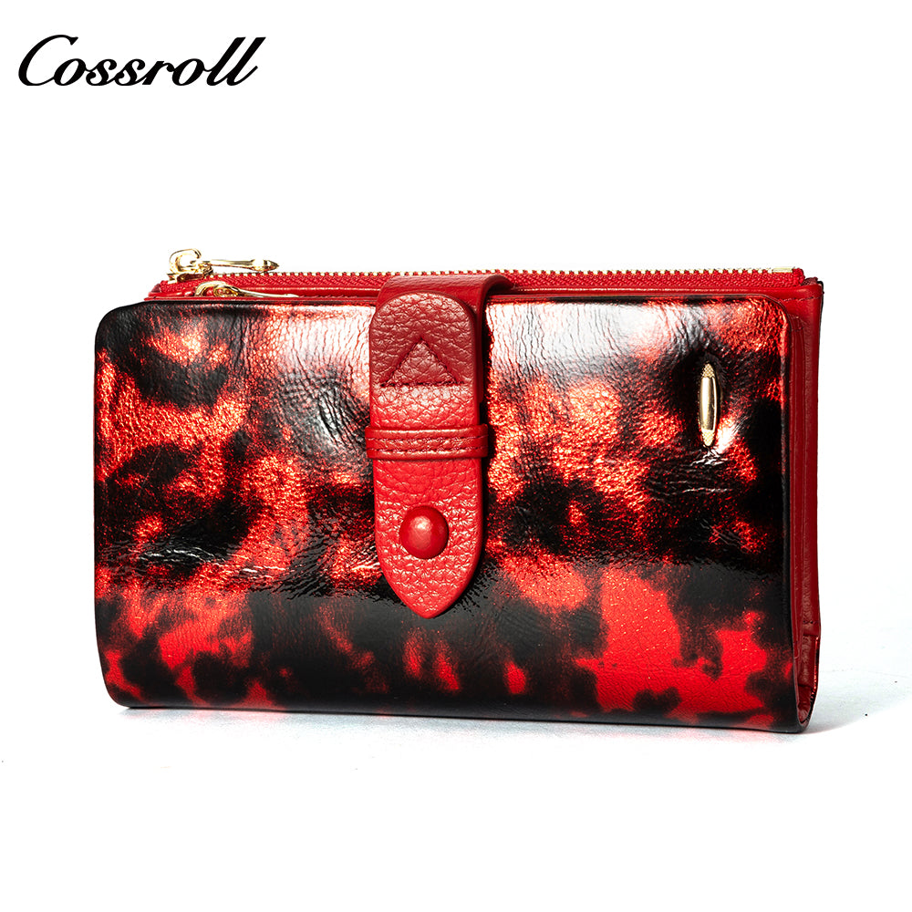 Factory Direct Supply real leather women  geniune leather wallet patent leather