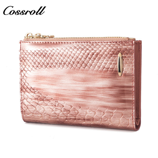 Customized Manufacturer  leather luxury  women small wallet crocodile texture Genuine Leather