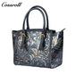 Vintage Embossed Leather Tote Bag for Women, Large Capacity Handbag & Crossbody Bag, Premium Hand-Carved Commuter Bag