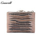 Women's short wallet, genuine leather, fashionable embossed design, clasp lizard texture coin purse