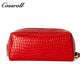 New leather wallet short first layer cowhide women's advanced sense purse small purse embossed stone pattern for women