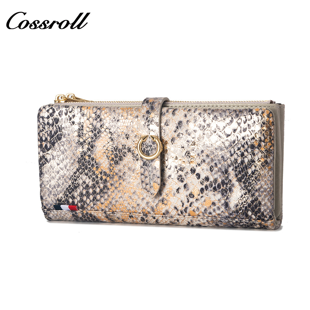 Manufacturers custom foreign trade new wallet female leather short snake wallet cowhide high-end wallet card bag certificate bag