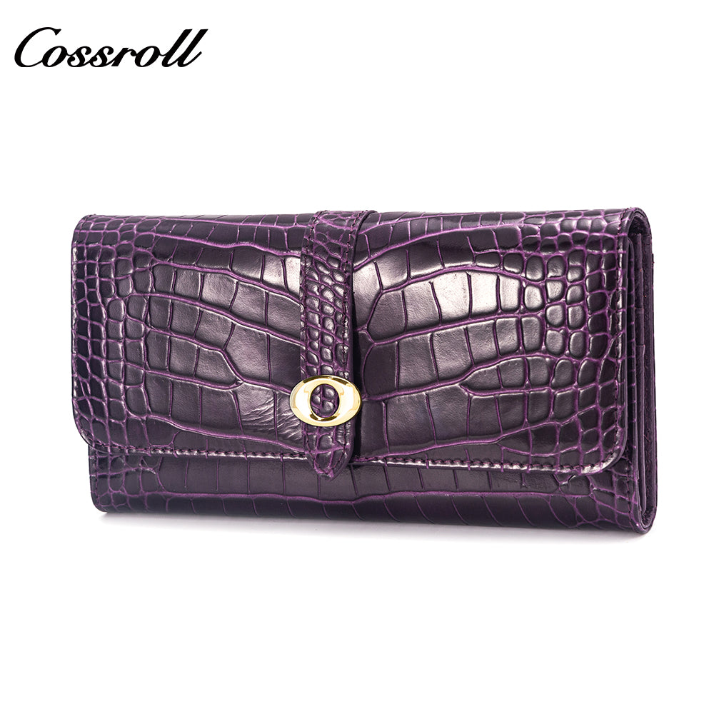 Best Selling Promotional Price luxury leather travel  crocodile texture Genuine Leather