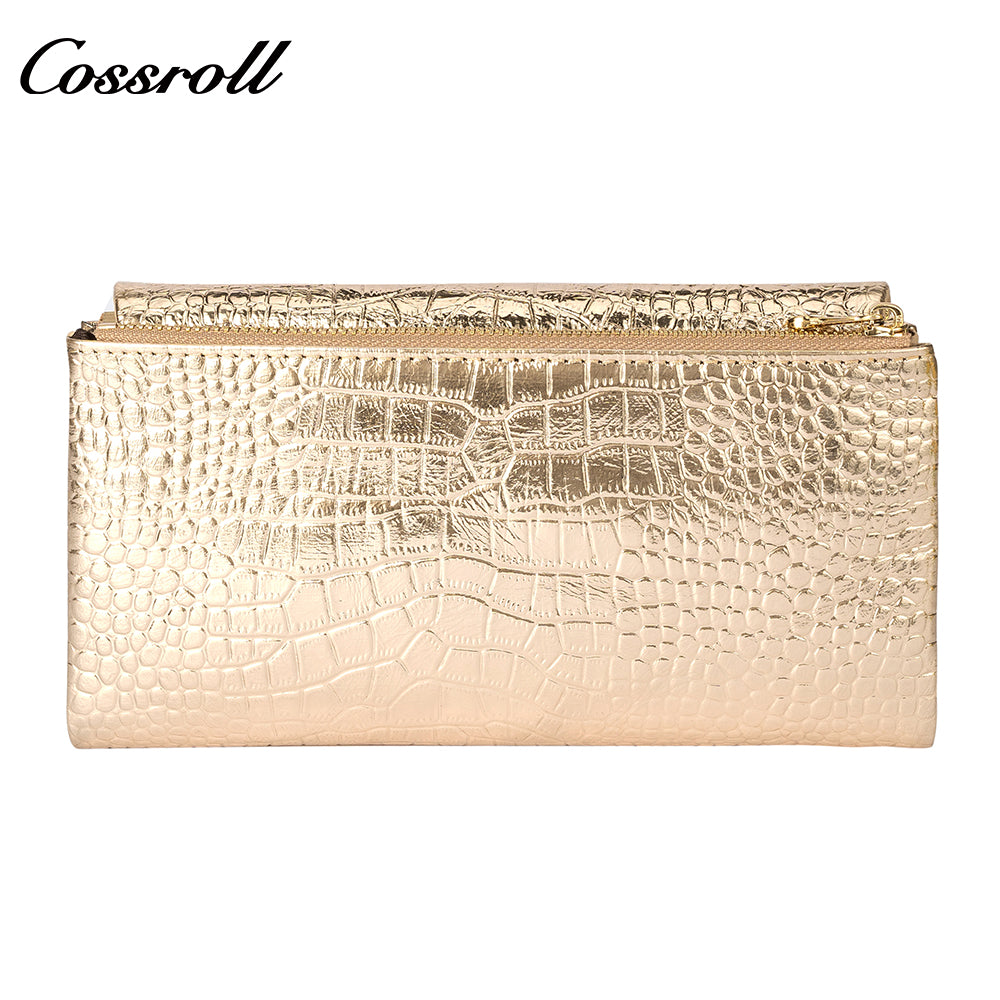 Factory Directly Supply Wallets for women  crocodile texture patent leather