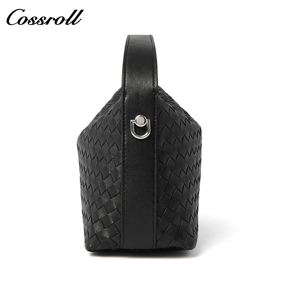 2024 new niche fashion diamond check hand carrying dumpling bag single shoulder crossbody bag leather women bag sheep Woven leather bag