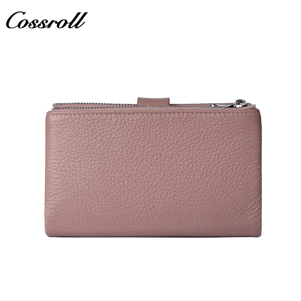 Women's Long Genuine Leather Multi-Card Slot Simple First Layer Cowhide Vertical Wallet for Export