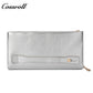 Genuine leather wallet for women, shiny leather, double-layer stylish bill wallet with zipper