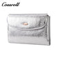 Crackle cowhide niche design retro multi-function card bag leather simple small silver bag