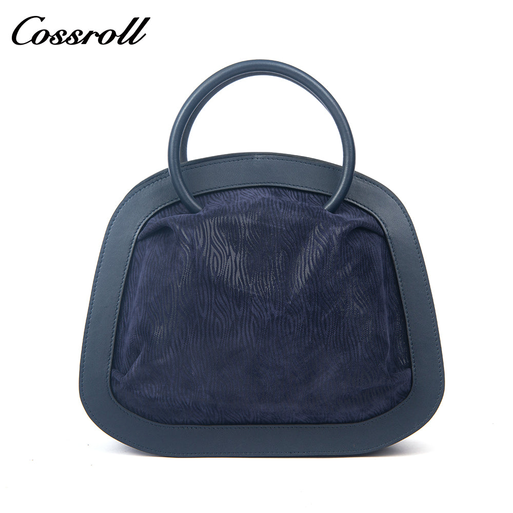 Velvet Patchwork Handbag for Women, Minimalist Retro Style Top Handle Bag, Versatile Commuter Shoulder Bag