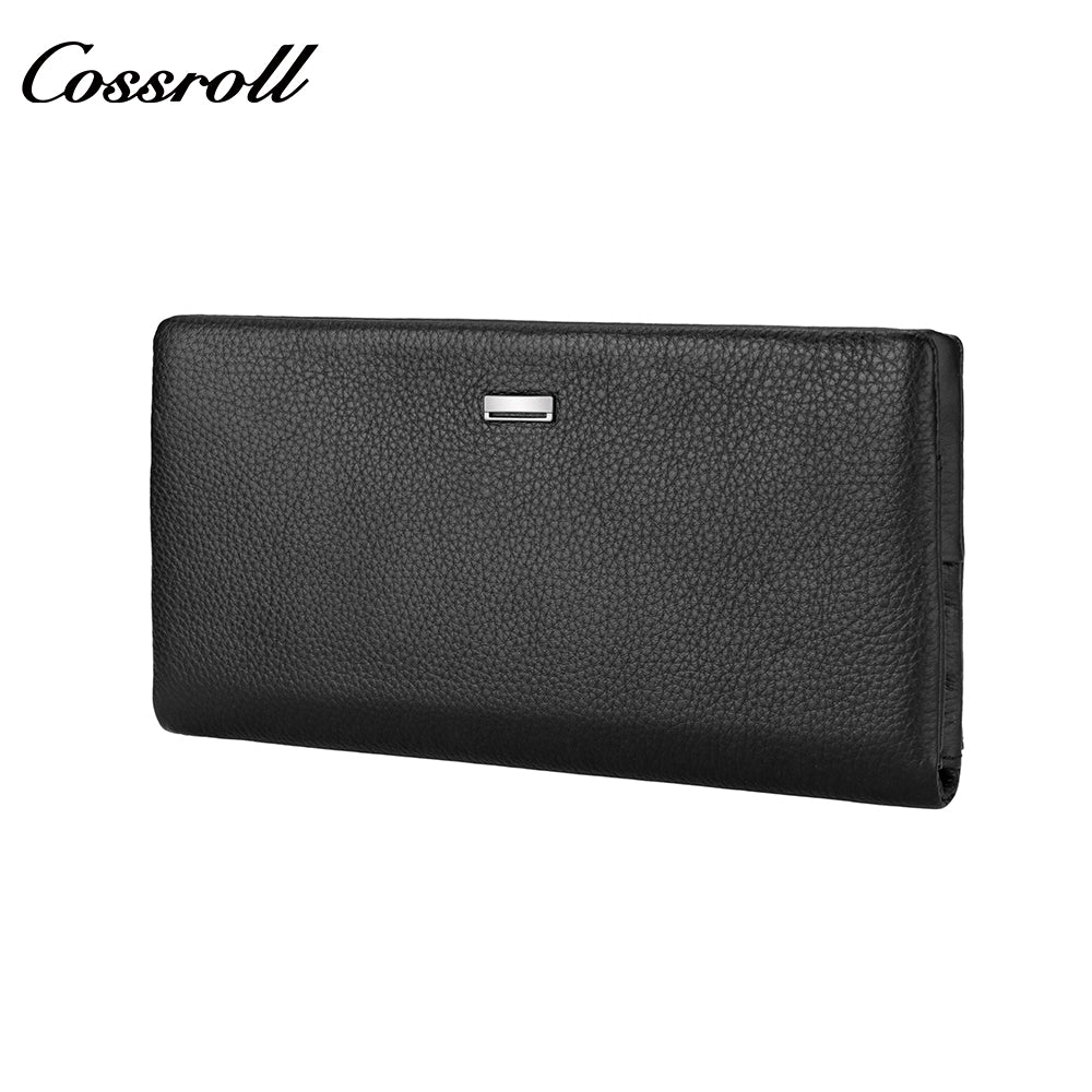 Head Cowhide Small Clutch Genuine Cowhide Long Zip Soft Leather Wallet