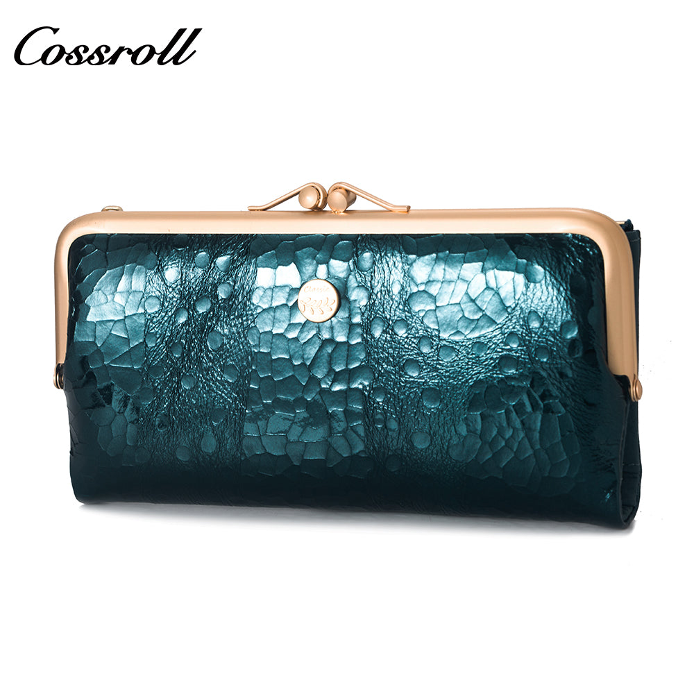 Top-Selling Genuine Leather Women's Wallets Bright leather crocodile texture patent leather