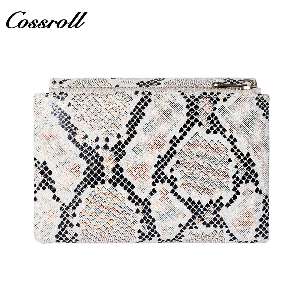 Manufacturers customized cross-border serpentine leather purse women's long cowhide women's purse multi-layer multi-card large capacity